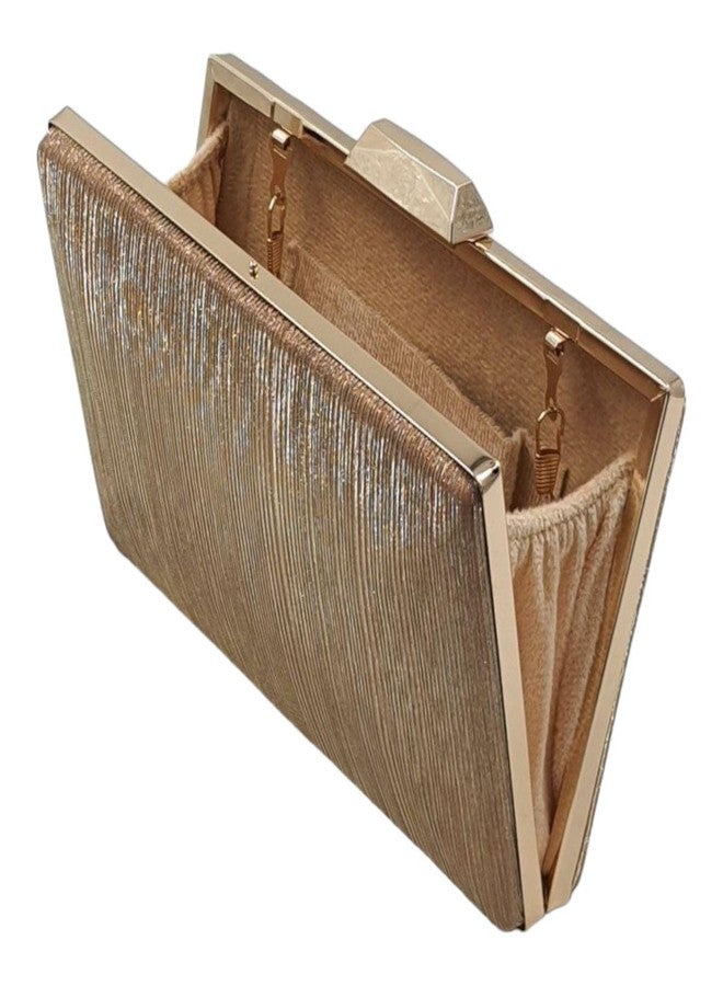 Tinth ITALIYAN DOM FRAMED BOX CLUTCH FOR WOMAN (Gold) - Image 5